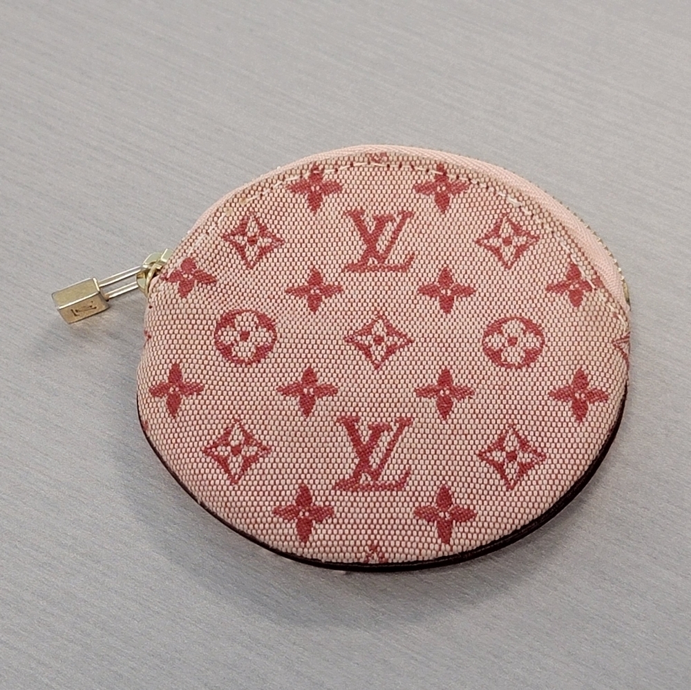 LV Mini Lin Cherry Monogram Coin Purse